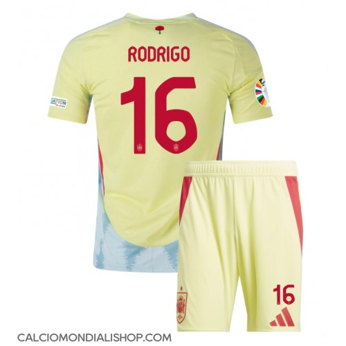 Maglie da calcio Spagna Rodri Hernandez #16 Seconda Maglia Bambino Europei 2024 Manica Corta (+ Pantaloni corti)